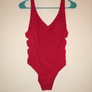 Red One Piece Bathing Suit